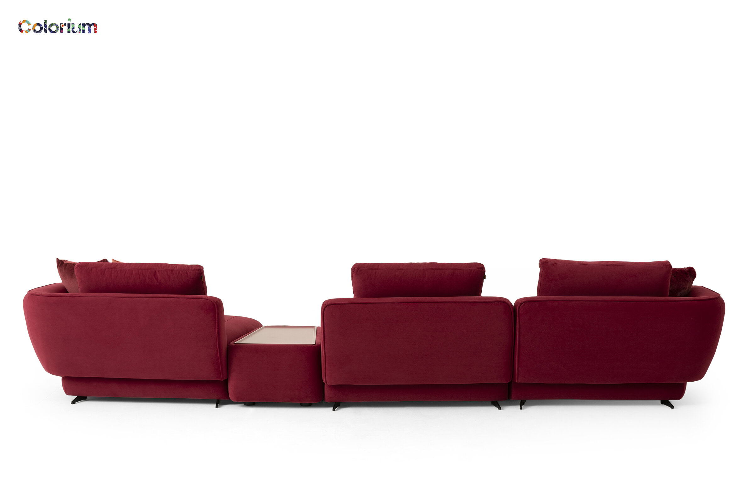 Elegant modern red sofa with plush cushions and sleek design, perfect for contemporary living rooms. Crafted for comfort and style, ideal for enhancing your home decor.